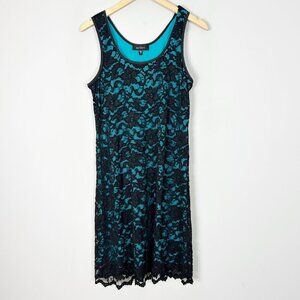 NEW Karen Kane Black Lace Overlay Tank Dress Sleeveless Sheath Size XL Women's